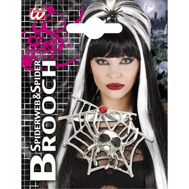 Halloween Brosche Spinnennetz