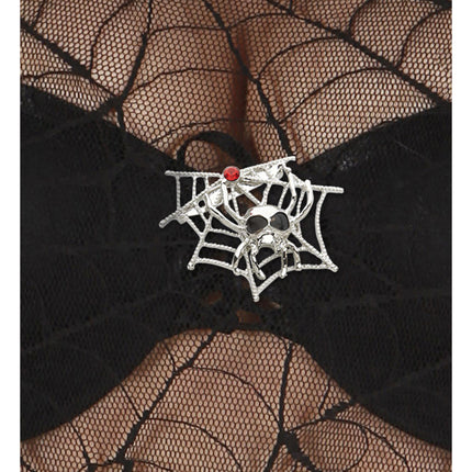 Halloween Brosche Spinnennetz