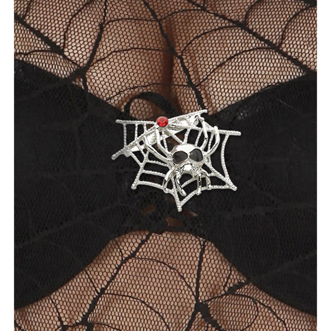 Halloween Brosche Spinnennetz