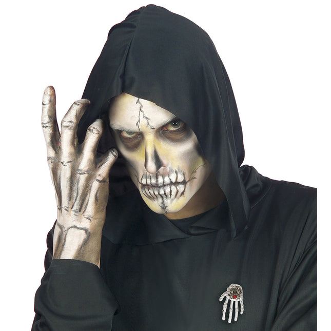 Halloween Brosche Skelett Hand