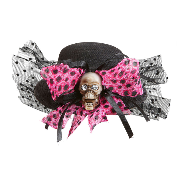 Halloween Hut Totenkopf mit Schleife