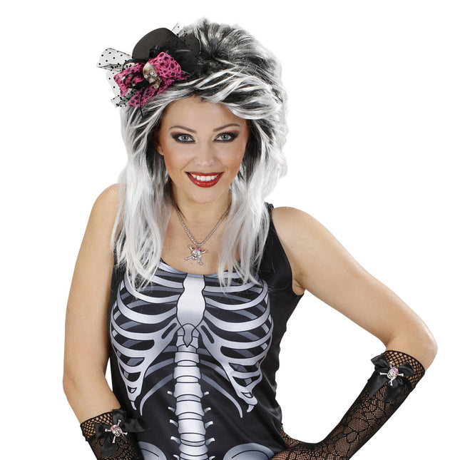 Halloween Hut Totenkopf mit Schleife
