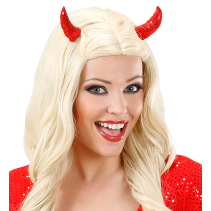 Halloween Haarspange Rotes Horn 2Stück
