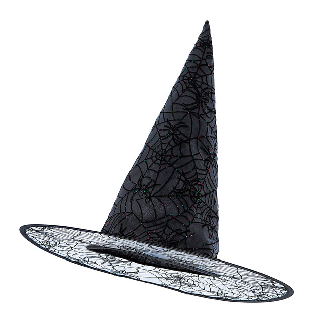 Halloween Hexenhut Schwarz Glitter