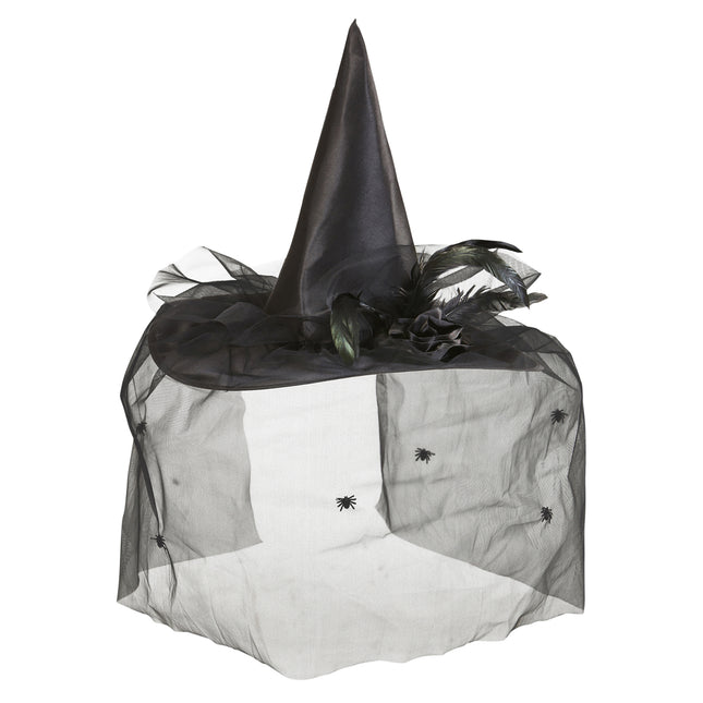 Halloween Hexenhut Schwarzer Schleier