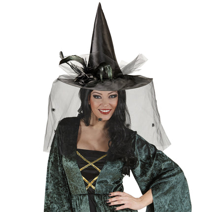 Halloween Hexenhut Schwarzer Schleier