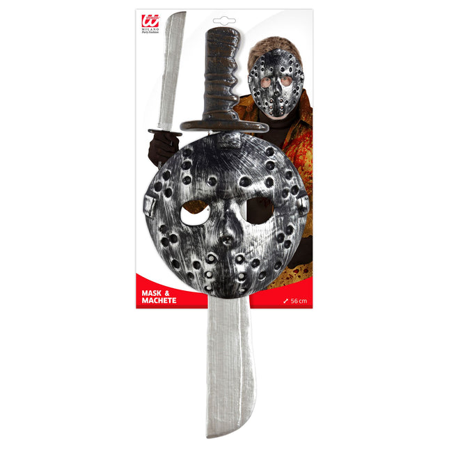 Halloween Accessoire Set Maske und Machete 2 Stück