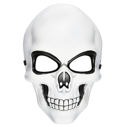 Halloween Maske Weiß Schwarzer Totenkopf