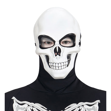 Halloween Maske Weiß Schwarzer Totenkopf