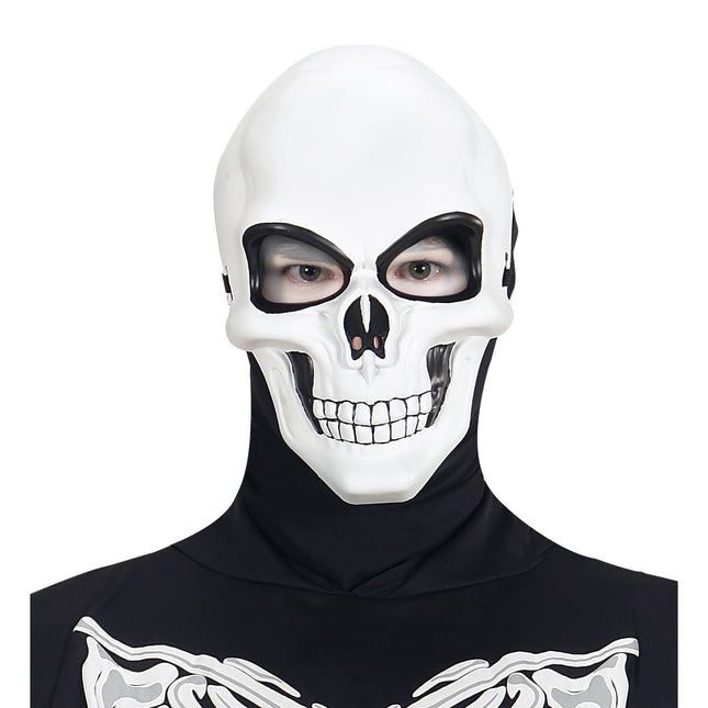 Halloween Maske Weiß Schwarzer Totenkopf
