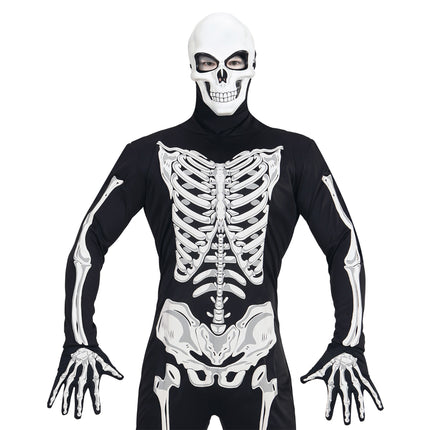 Halloween Maske Weiß Schwarzer Totenkopf