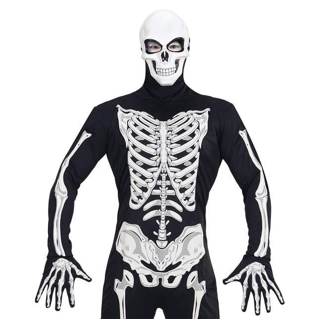 Halloween Maske Weiß Schwarzer Totenkopf