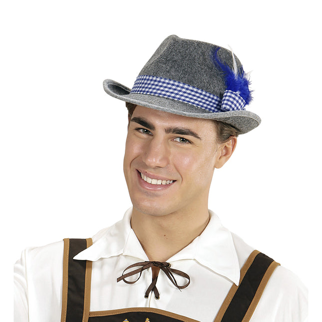 BAYERISCHER FILZHUT MIT BLAUEN FEDERN