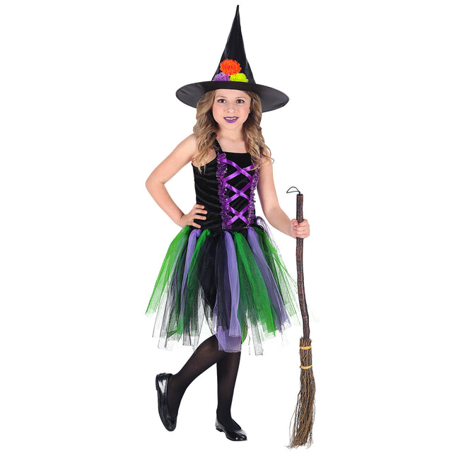 Halloween Kleid Schwarz Lila Mädchen