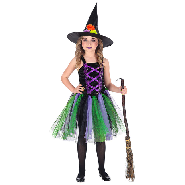 Halloween Kleid Schwarz Lila Mädchen