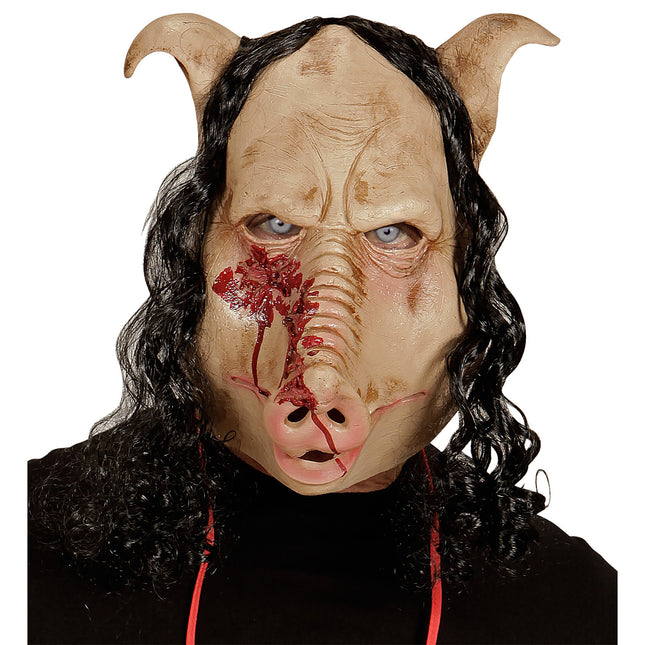 Halloween Maske Beige Schwein