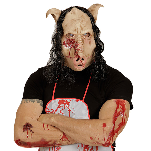 Halloween Maske Beige Schwein