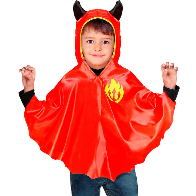 Halloween Poncho Kind Teufel