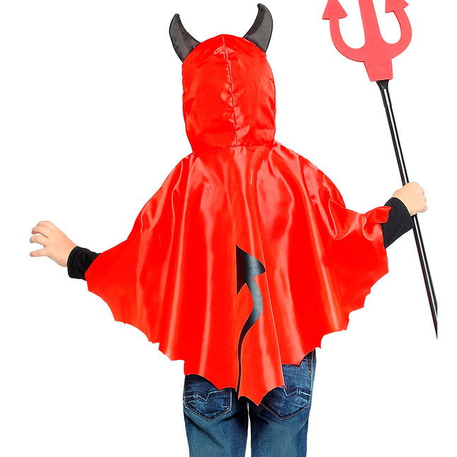 Halloween Poncho Kind Teufel