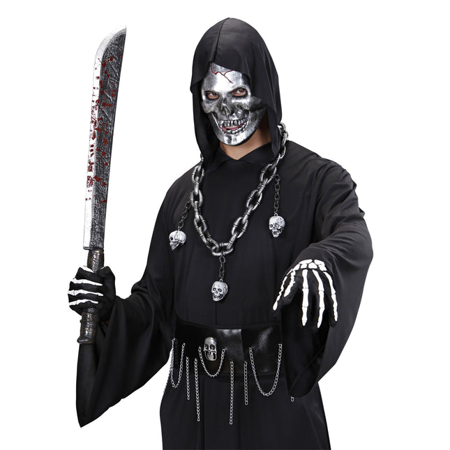 Halloween Maske Grauer Totenkopf Eisen