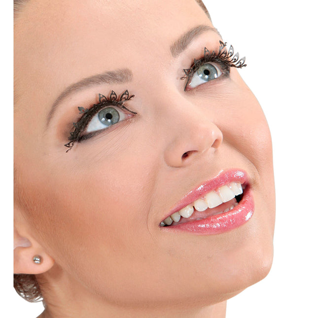 Schwarze Fake Lashes Blätter Plastik