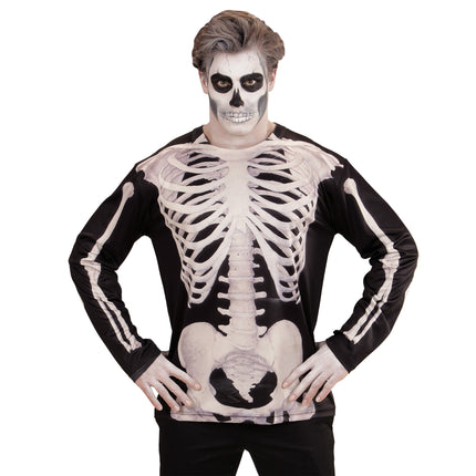 T-SHIRT LANGARM SKELETT MANN