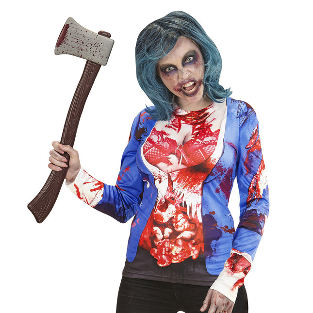 T-SHIRT LANGE ÄRMEL ZOMBIE FRAU L/XL