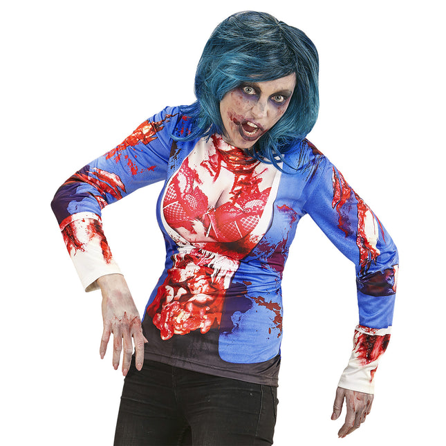 T-SHIRT LANGE ÄRMEL ZOMBIE FRAU L/XL