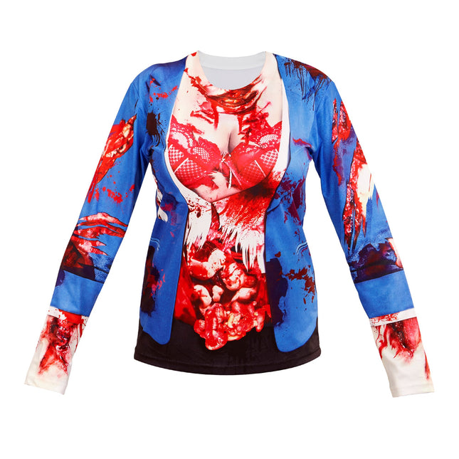 T-SHIRT LANGE ÄRMEL ZOMBIE FRAU L/XL