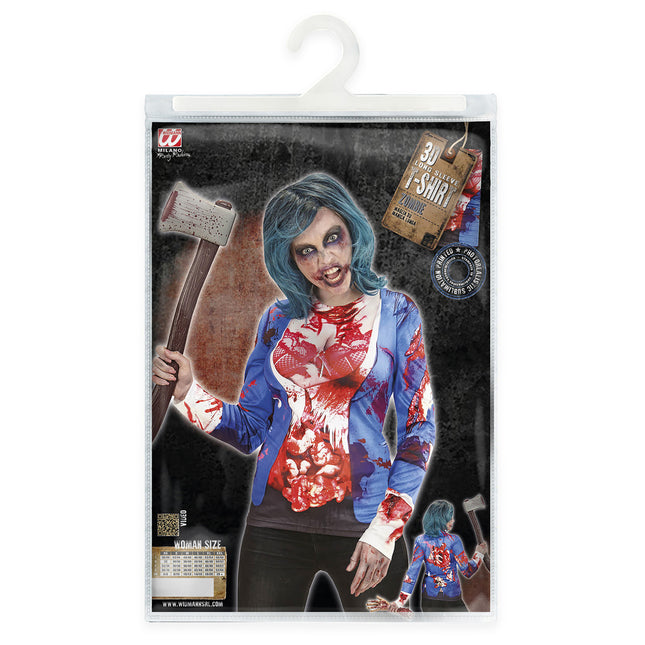 T-SHIRT LANGE ÄRMEL ZOMBIE FRAU L/XL