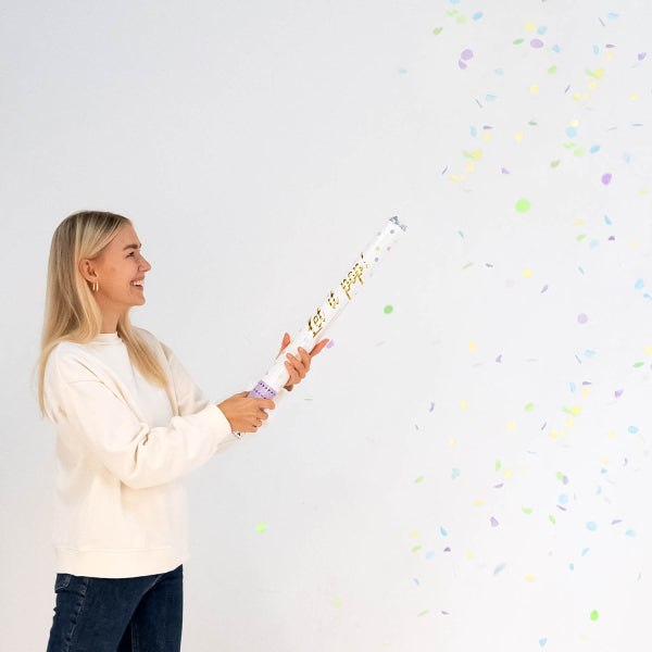 Bunte Konfettikanone Pastell 60cm