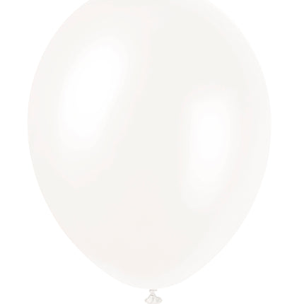 12" Premium-Ballons mit Perlen, 8 Stück - schillernd weiß