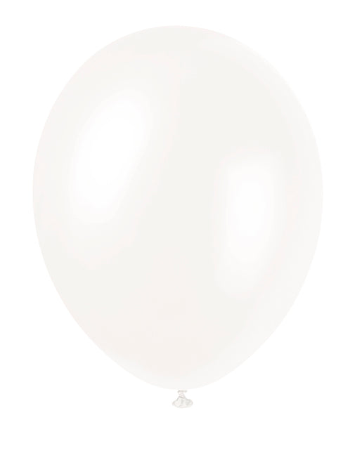 12" Premium-Ballons mit Perlen, 8 Stück - schillernd weiß