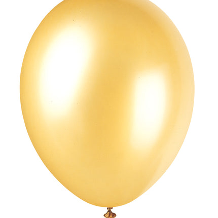 12" Premium-Ballons mit Perlen, 8 Stück - Gold Champagner