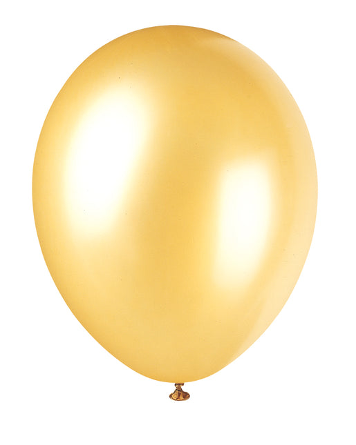 12" Premium-Ballons mit Perlen, 8 Stück - Gold Champagner