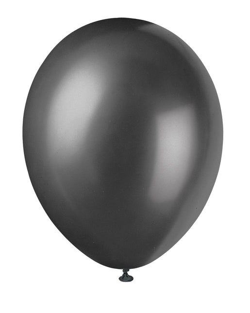 12" Premium-Ballons mit Perlen, 8 Stück - Farbe Schwarz