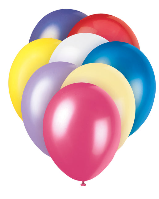 12" Premium-Ballons mit Perlen, 8 Stück - Pastellfarben sortiert