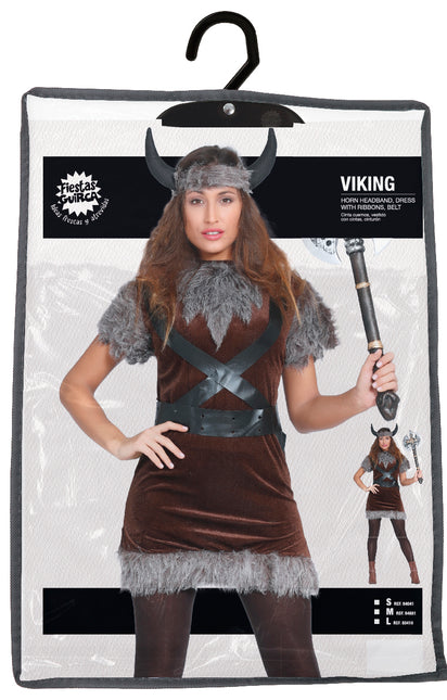 Wikinger Kostüm Braun Grau Damen