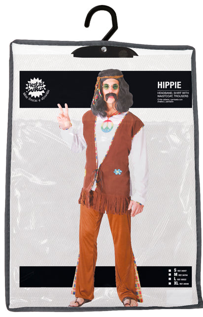 Hippie 60S Kostüm Braun Weiß Männer
