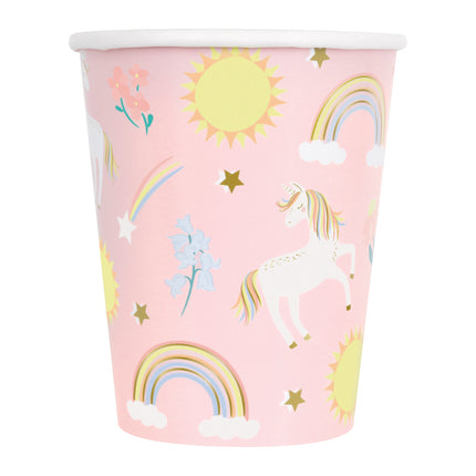 Einhorn Becher Papier 266ml 8Stk