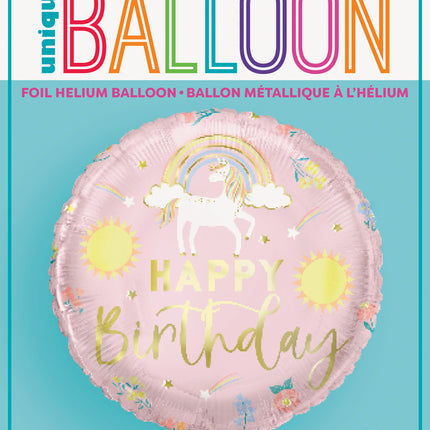 Happy Birthday Helium Ballon Einhorn Leer 45cm