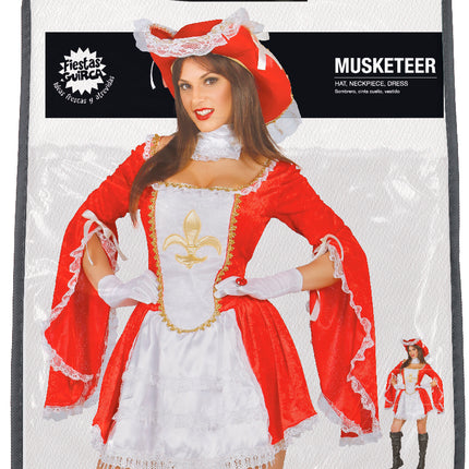 Musketier Kostüm Rot Weiß