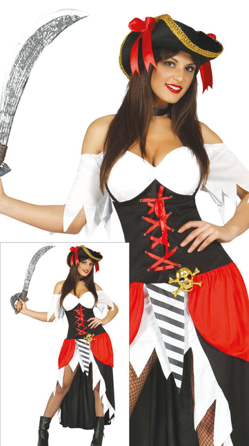 Piratenanzug Damen Rot Deluxe
