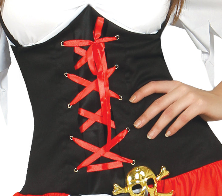 Piratenanzug Damen Rot Deluxe
