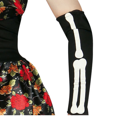 Halloween Kostüm Damen Kleid Skelett Day Of The Dead