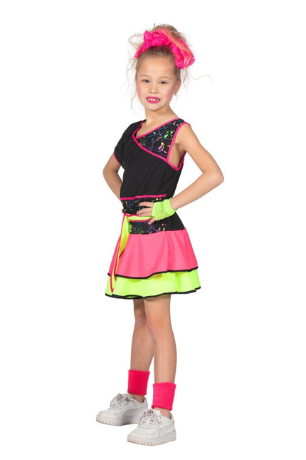 80's jurkje meisjes neon - Partywinkel - 8720059066018