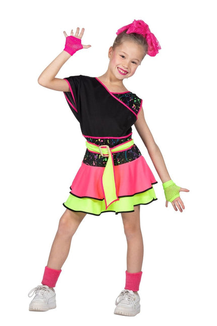 80's jurkje meisjes neon - Partywinkel - 8720059066018
