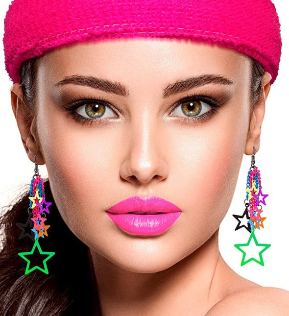 80's Oorbellen Sterren Multi van Widmann koop je bij Partywinkel