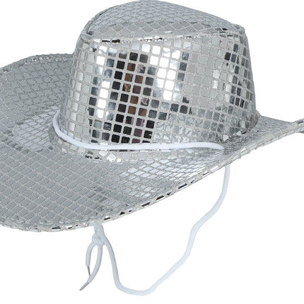 80s silver disco cowboy hat, adult van Fiestas Guirca koop je bij Partywinkel