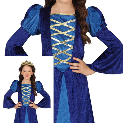 Medium Prinzessin Kostüm Blau Mädchen